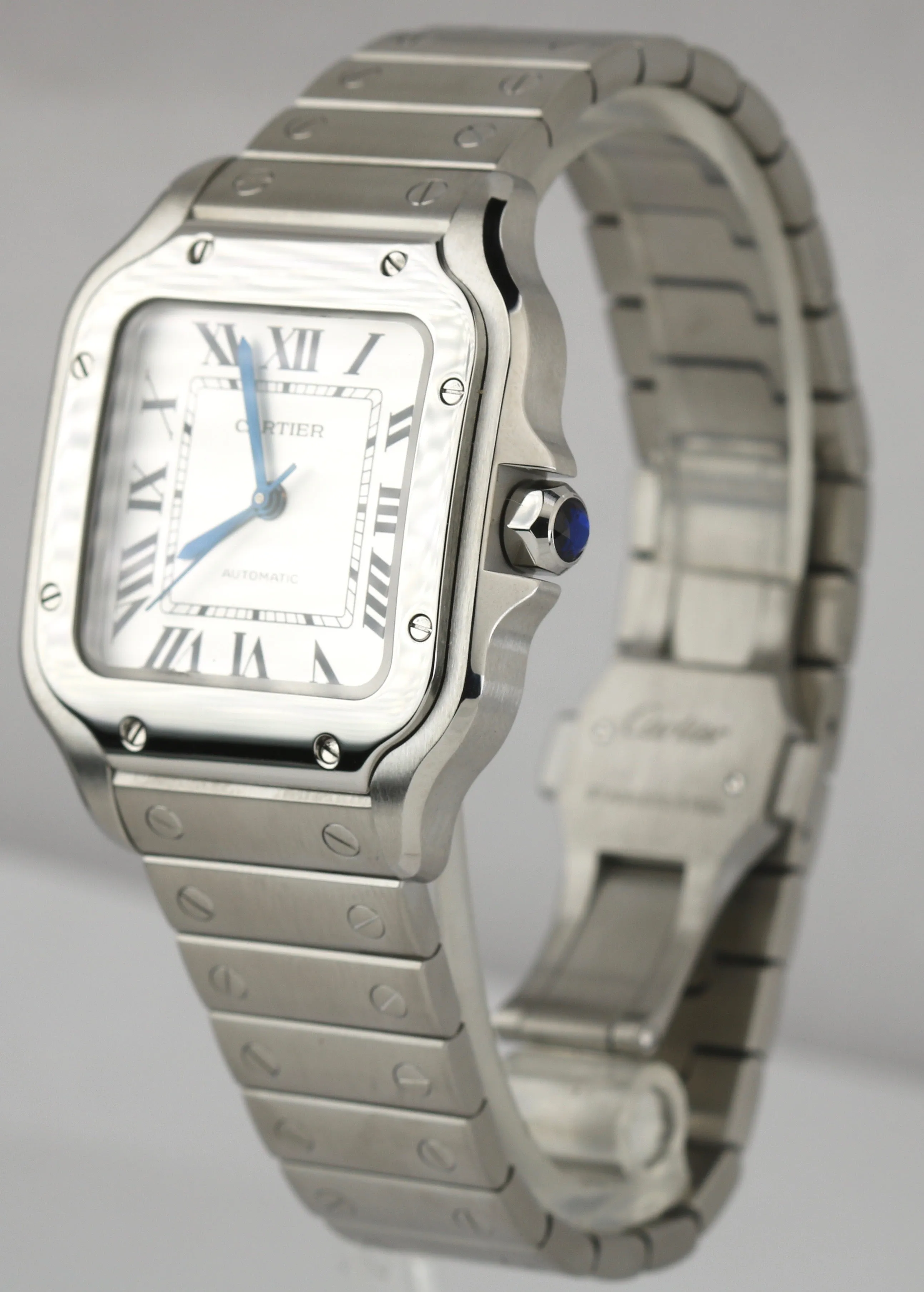 2022 Cartier Santos Mid-Size 35mm Stainless White Roman WSSA0029 4075 Auto Watch