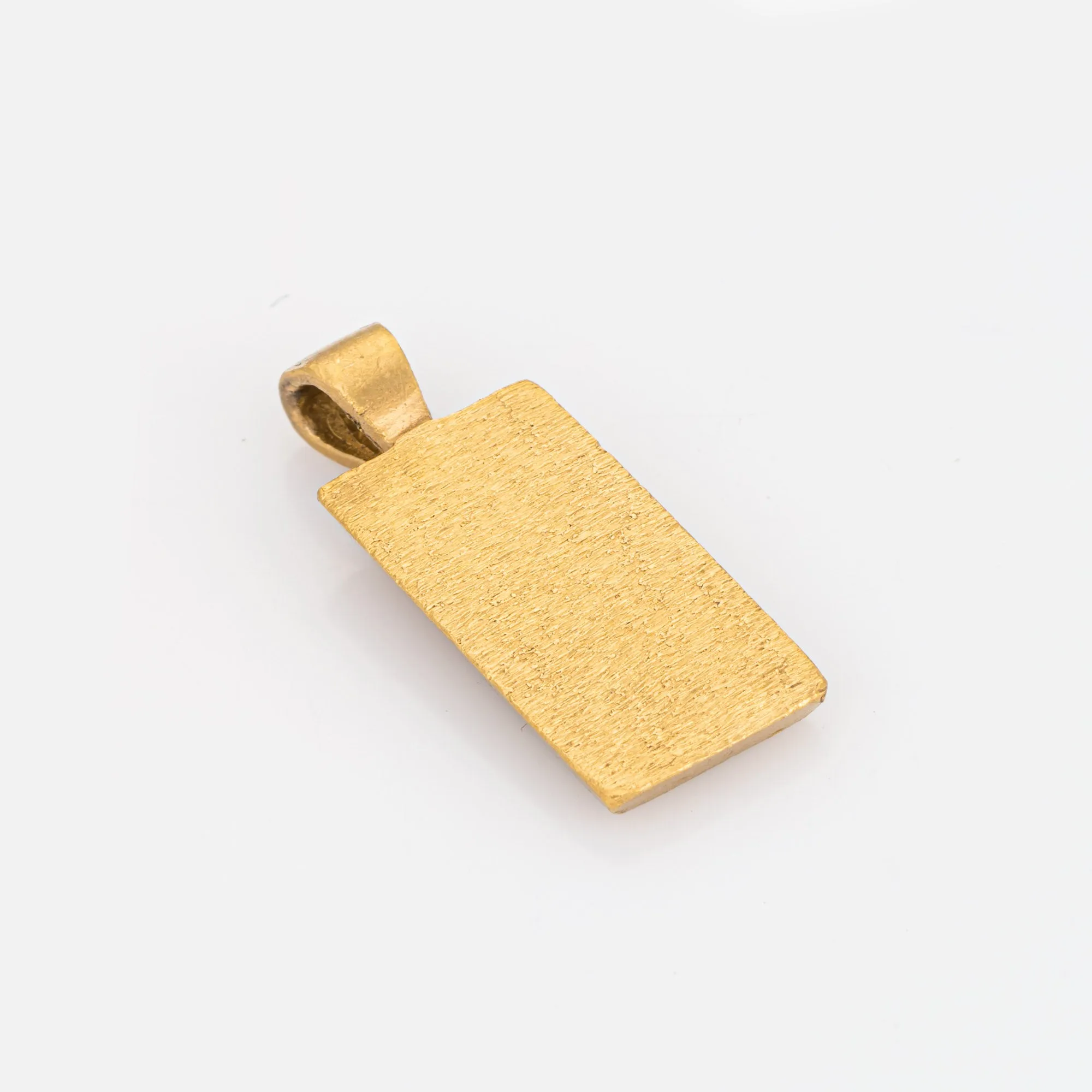 24k Gold Ingot Bar Pendant 6.3gm Small Charm Vintage Fine Estate Jewelry