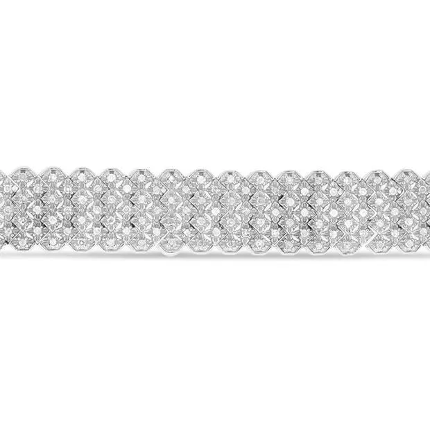 2CTW Diamond Multi Row Bracelet