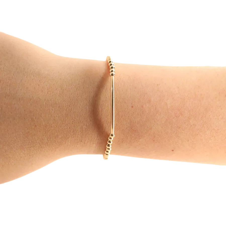 3mm Gold Bar Beaded Bracelet