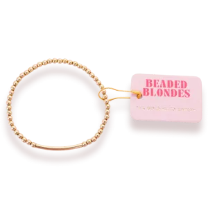 3mm Gold Bar Beaded Bracelet