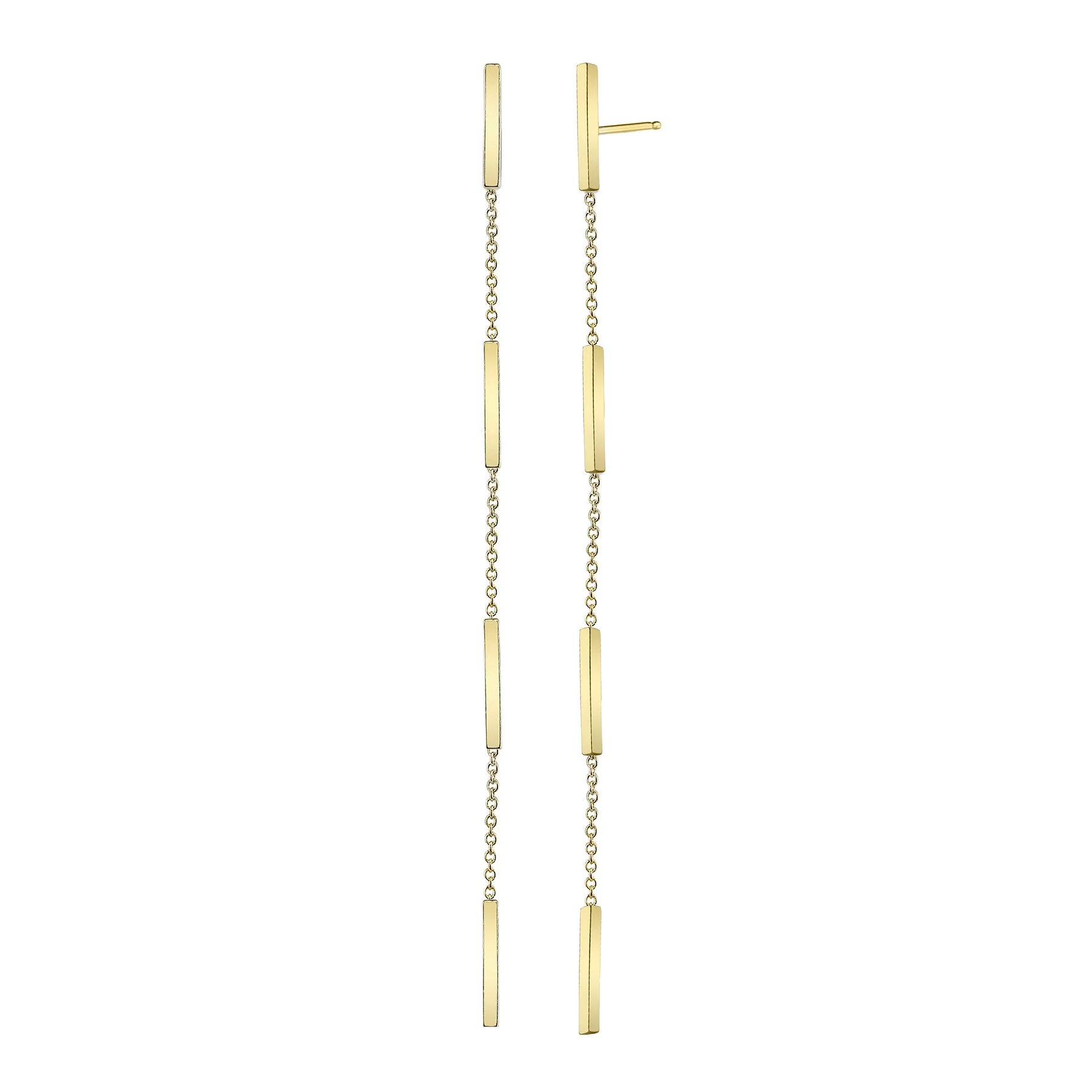 4 X Bar & Chain Drop Studs