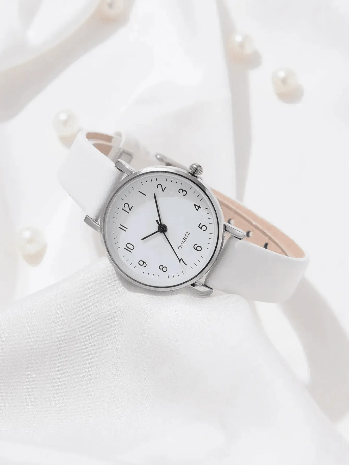 7pcs Pu Leather Strap Minimalist Wristwatch