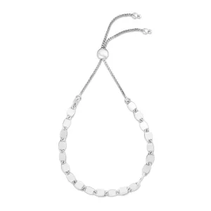 925 Sterling Silver Marina Link Adjustabe Pull Bolo Bracelet