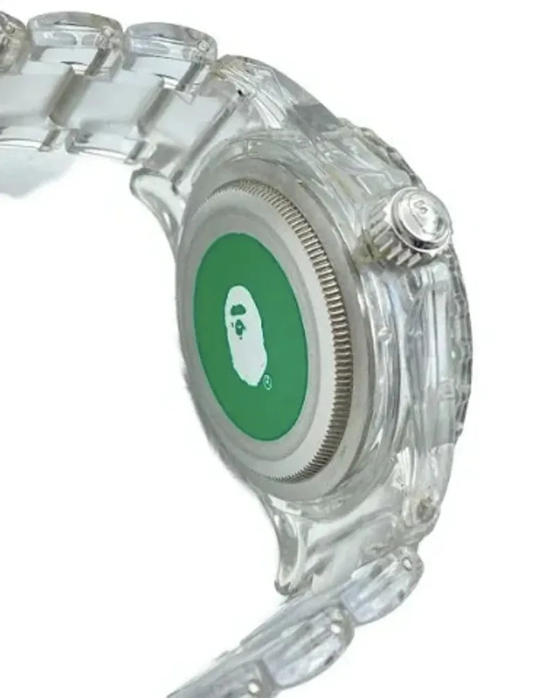 A Bathing Ape Bape Type 1 'Clear' Bapex Shark Camo Watch