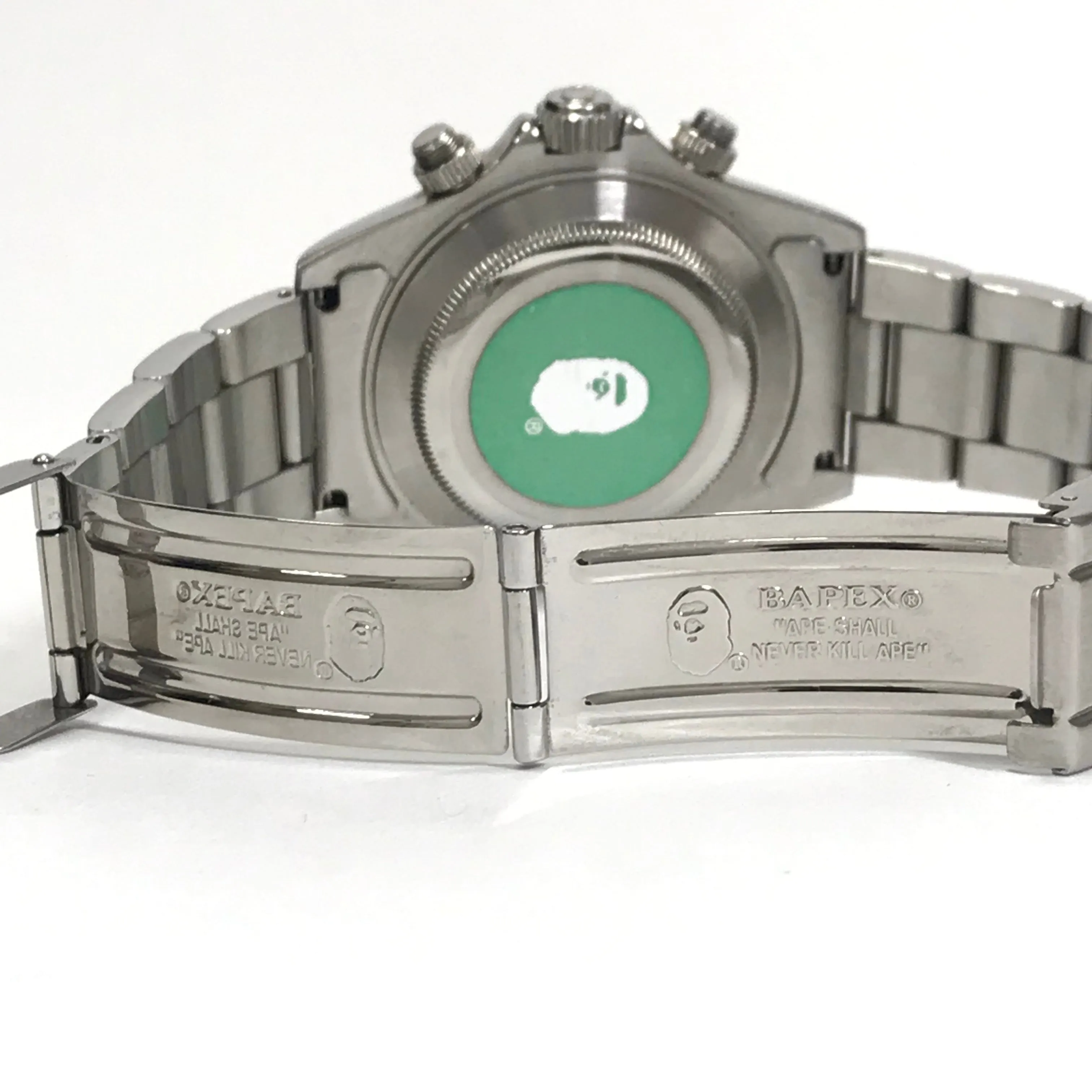 A Bathing Ape Bape Type 3 Daytona Automatic Bapex Watch Silver/Purple