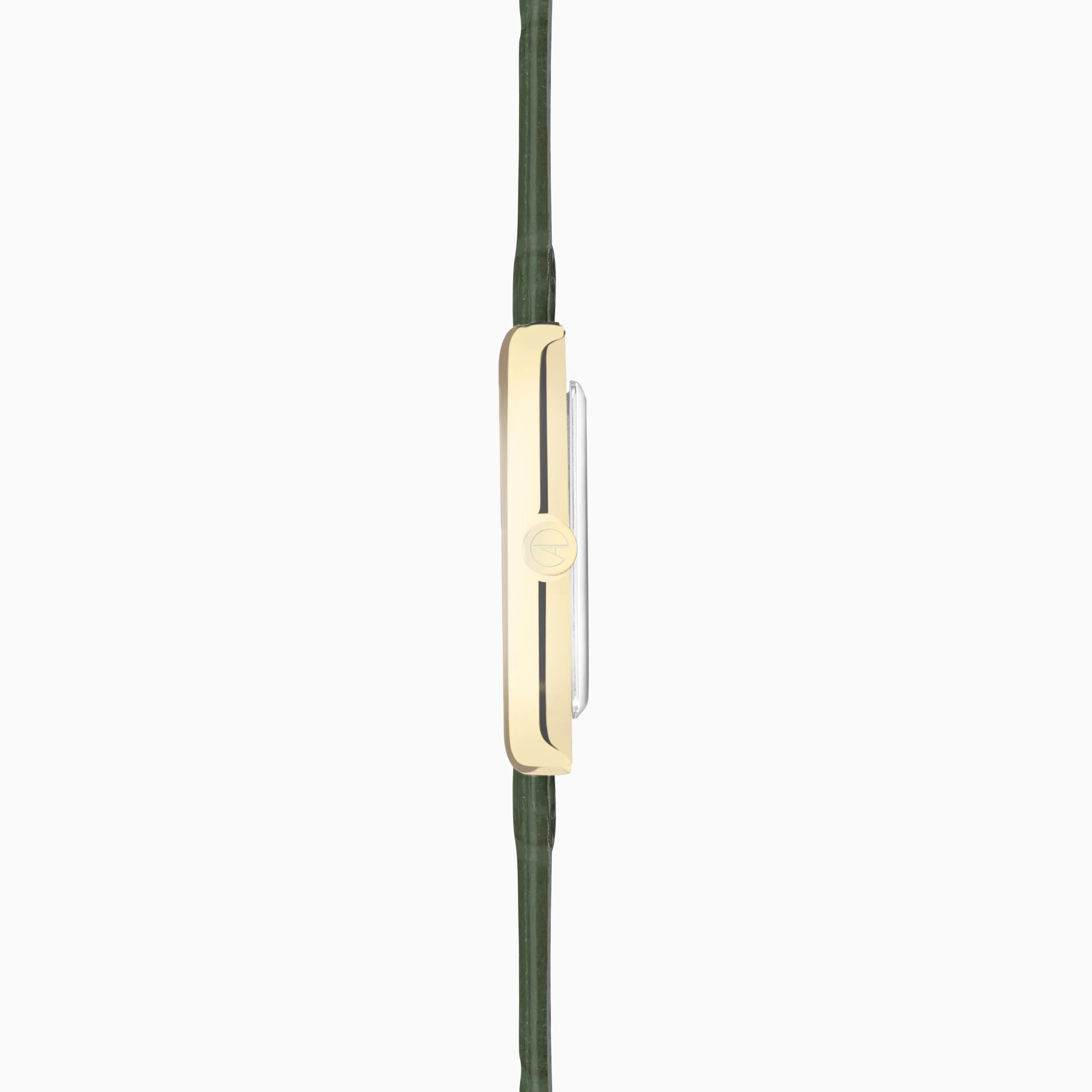 Accurist Rectangle Ladies Watch | Gold Case & Green Leather Strap with White Dial | 26mm