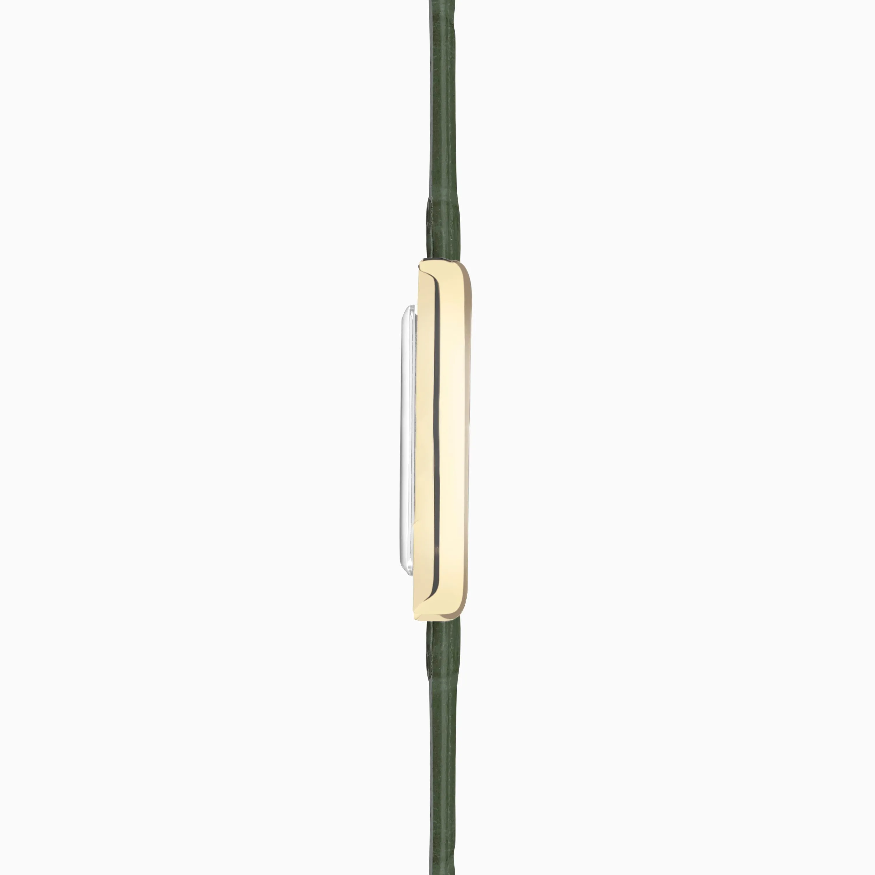 Accurist Rectangle Ladies Watch | Gold Case & Green Leather Strap with White Dial | 26mm