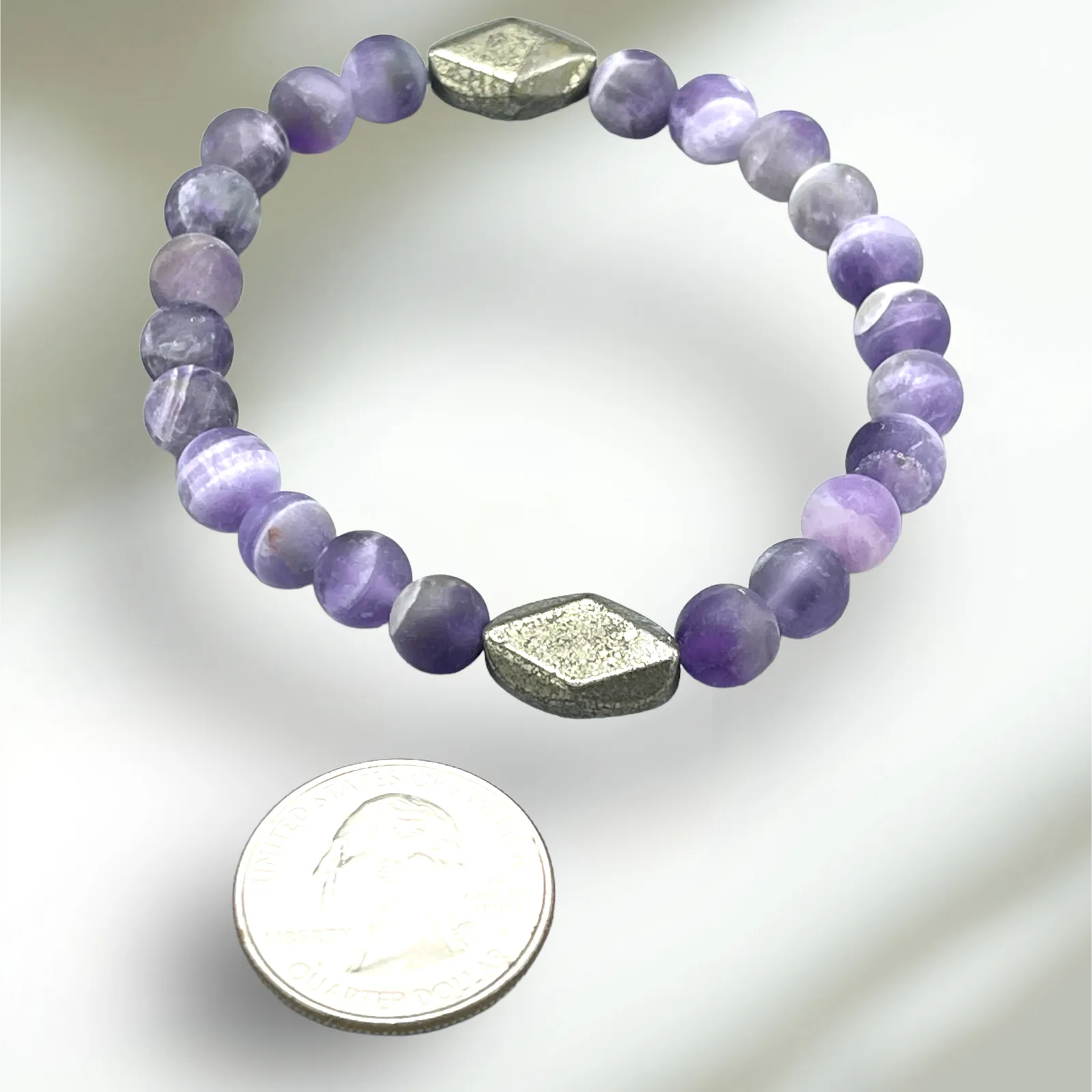 Amethyst and Pyrite Bracelet