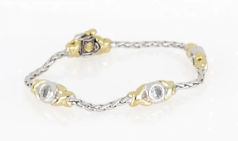 Antiqua Collection - Three Station Crystal Circle Bracelet