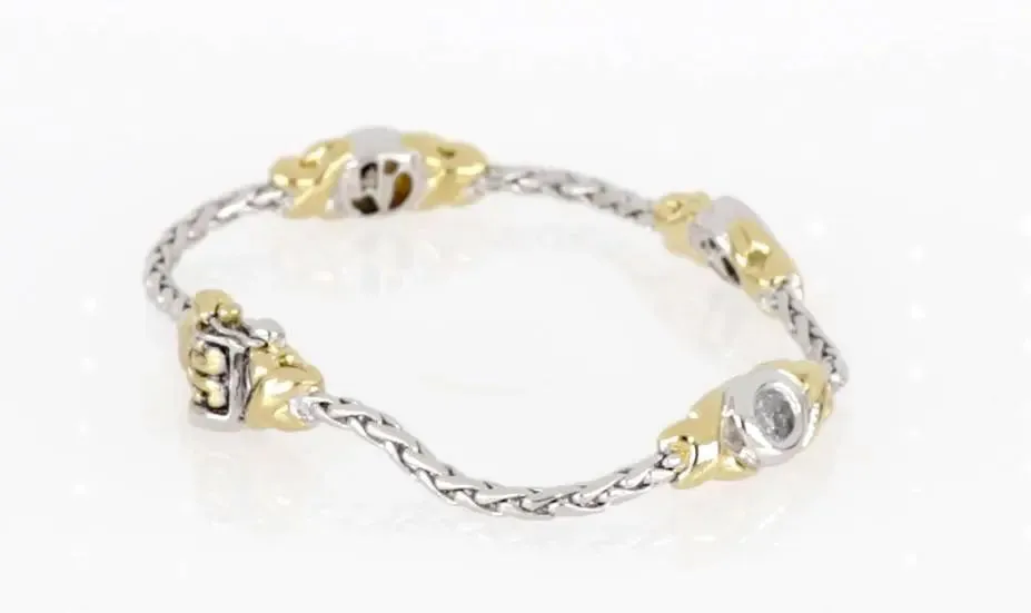 Antiqua Collection - Three Station Crystal Circle Bracelet