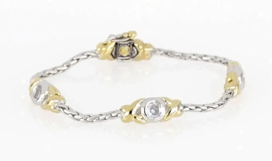 Antiqua Collection - Three Station Crystal Circle Bracelet