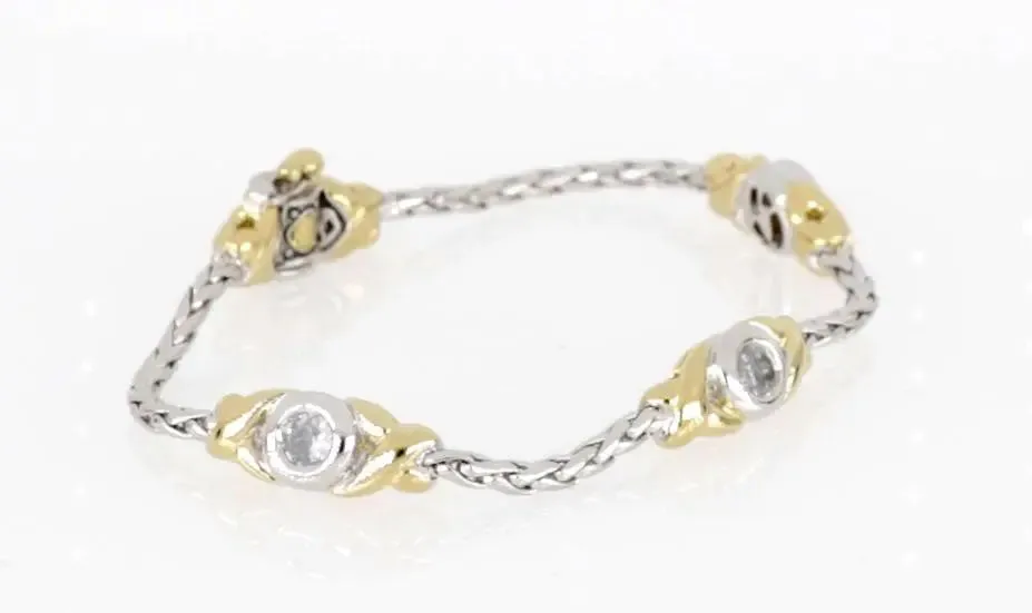 Antiqua Collection - Three Station Crystal Circle Bracelet