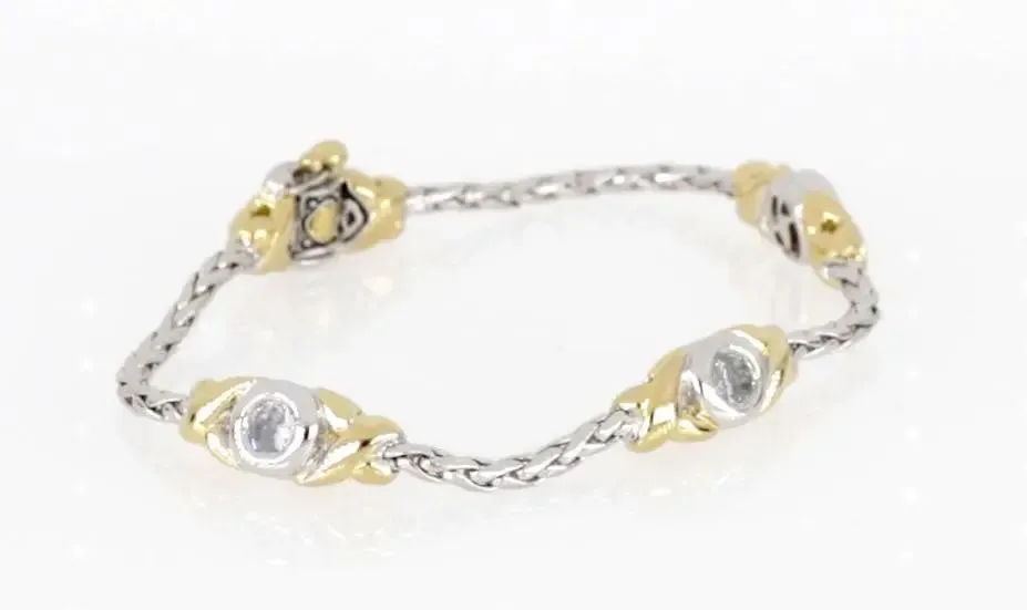 Antiqua Collection - Three Station Crystal Circle Bracelet
