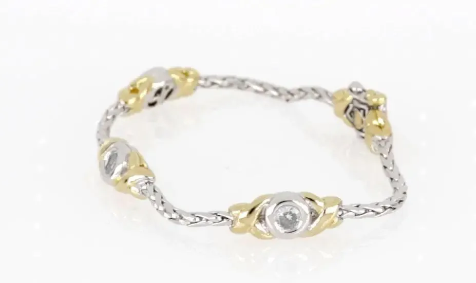 Antiqua Collection - Three Station Crystal Circle Bracelet