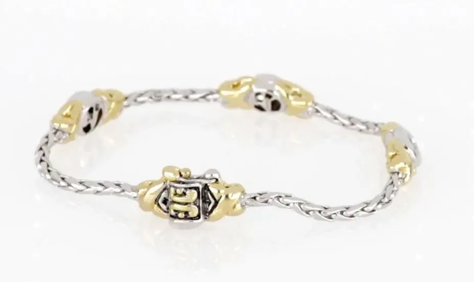 Antiqua Collection - Three Station Crystal Circle Bracelet