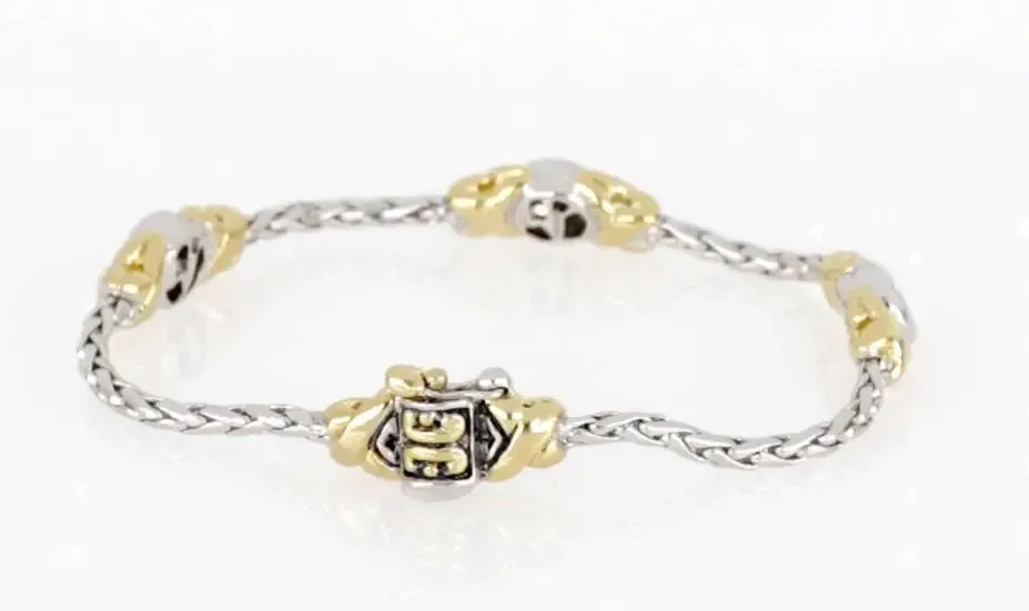 Antiqua Collection - Three Station Crystal Circle Bracelet