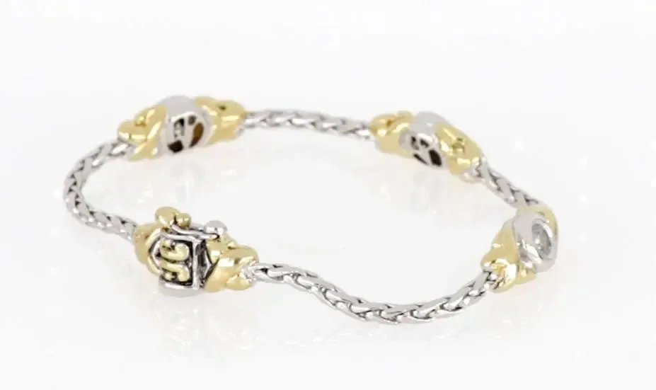 Antiqua Collection - Three Station Crystal Circle Bracelet