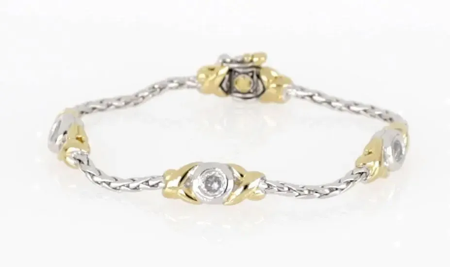 Antiqua Collection - Three Station Crystal Circle Bracelet