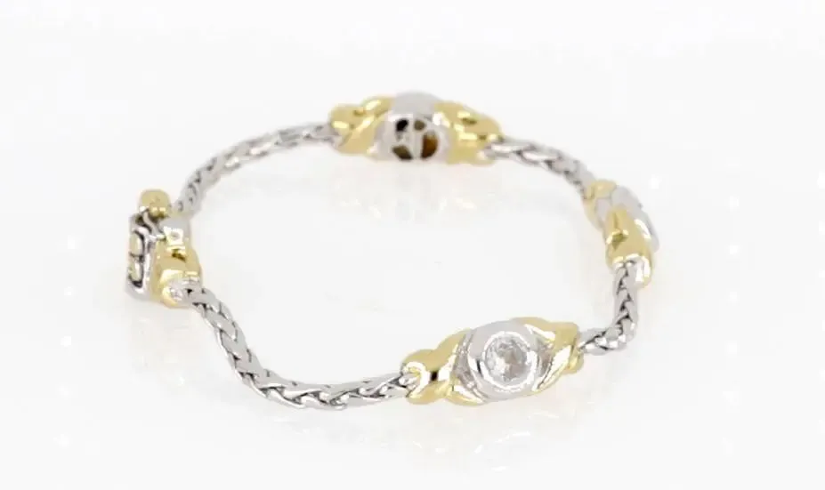 Antiqua Collection - Three Station Crystal Circle Bracelet