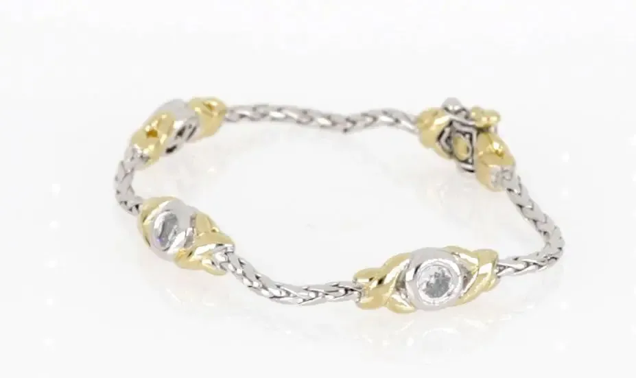 Antiqua Collection - Three Station Crystal Circle Bracelet