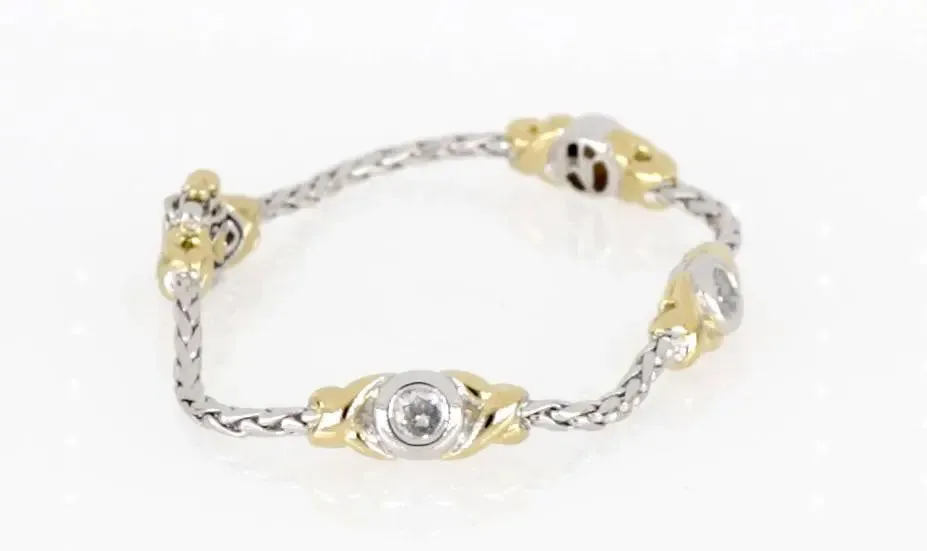 Antiqua Collection - Three Station Crystal Circle Bracelet