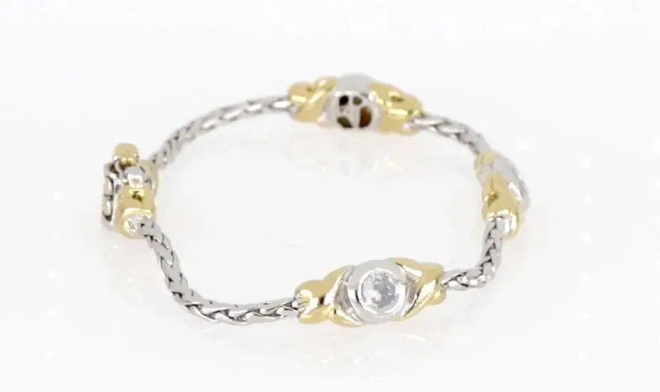 Antiqua Collection - Three Station Crystal Circle Bracelet