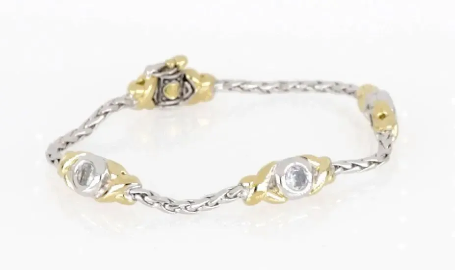 Antiqua Collection - Three Station Crystal Circle Bracelet