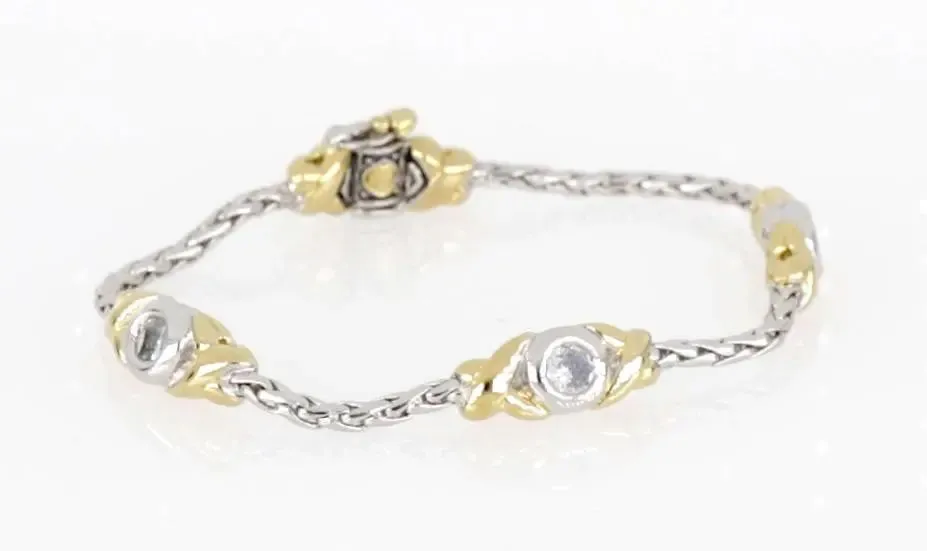 Antiqua Collection - Three Station Crystal Circle Bracelet