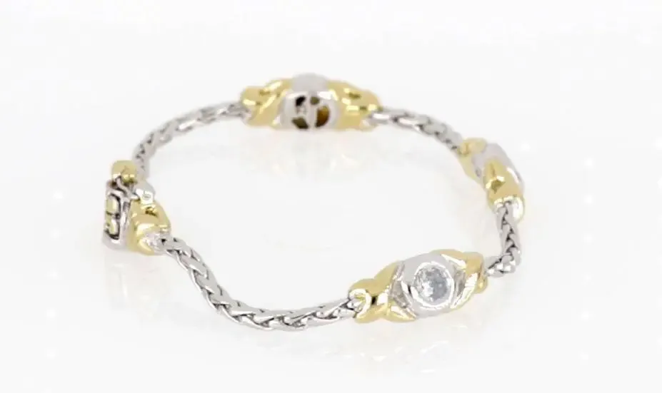 Antiqua Collection - Three Station Crystal Circle Bracelet