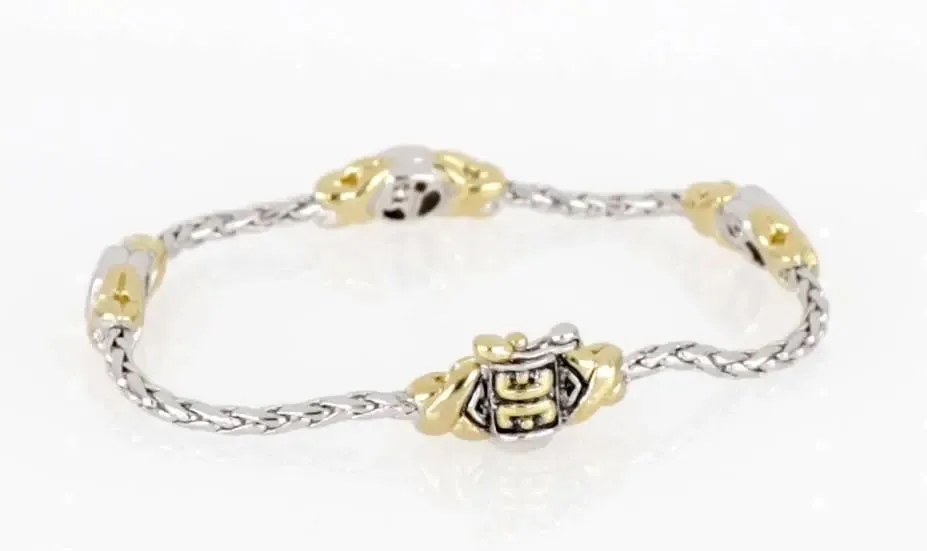 Antiqua Collection - Three Station Crystal Circle Bracelet