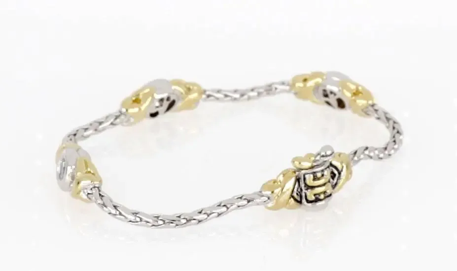 Antiqua Collection - Three Station Crystal Circle Bracelet