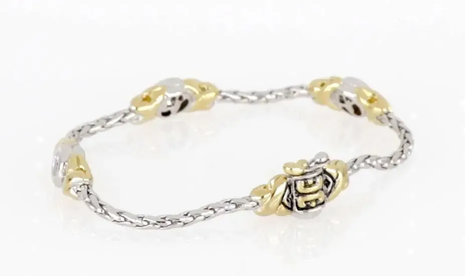 Antiqua Collection - Three Station Crystal Circle Bracelet