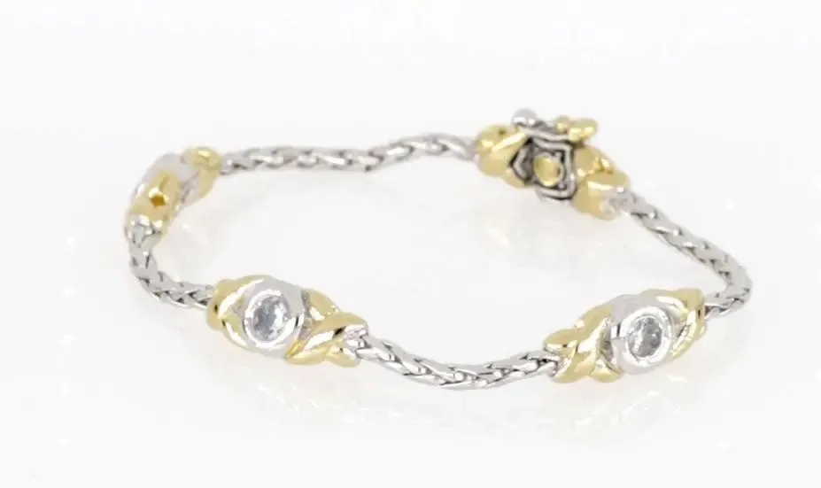 Antiqua Collection - Three Station Crystal Circle Bracelet