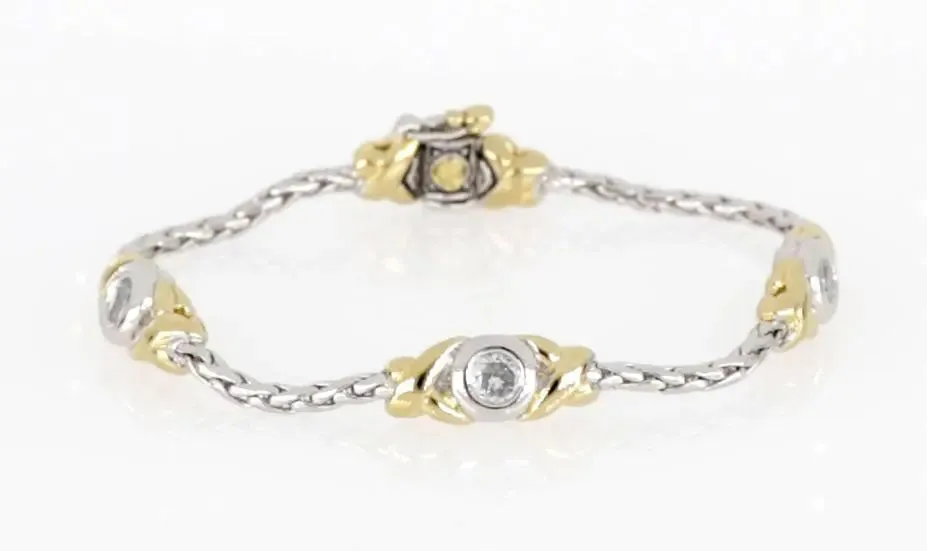 Antiqua Collection - Three Station Crystal Circle Bracelet