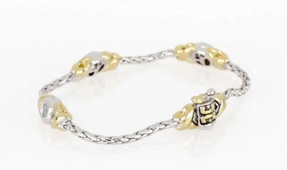Antiqua Collection - Three Station Crystal Circle Bracelet