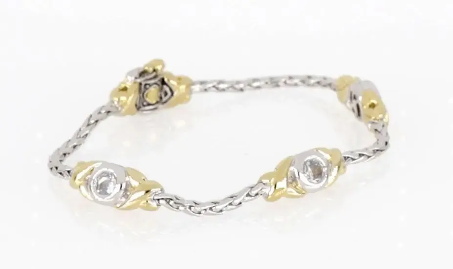 Antiqua Collection - Three Station Crystal Circle Bracelet