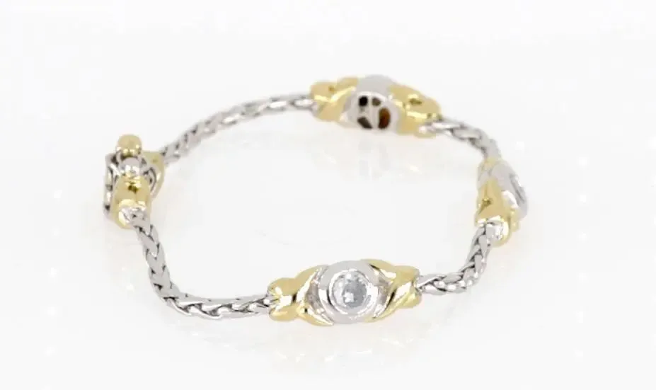 Antiqua Collection - Three Station Crystal Circle Bracelet