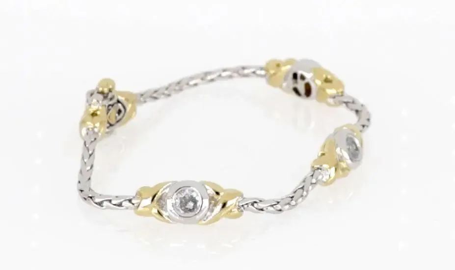 Antiqua Collection - Three Station Crystal Circle Bracelet