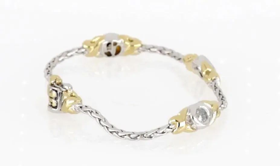 Antiqua Collection - Three Station Crystal Circle Bracelet