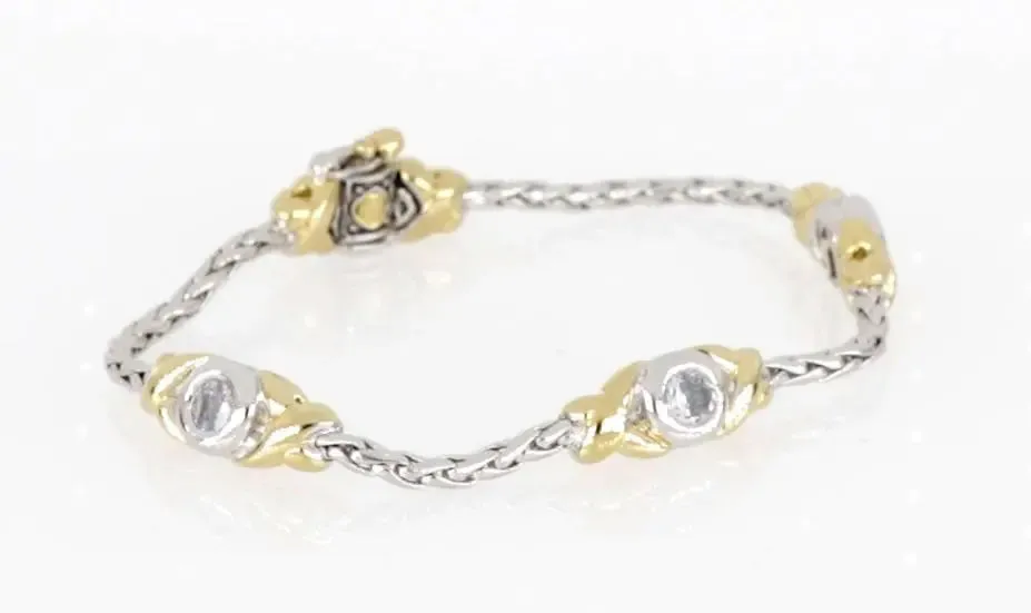 Antiqua Collection - Three Station Crystal Circle Bracelet