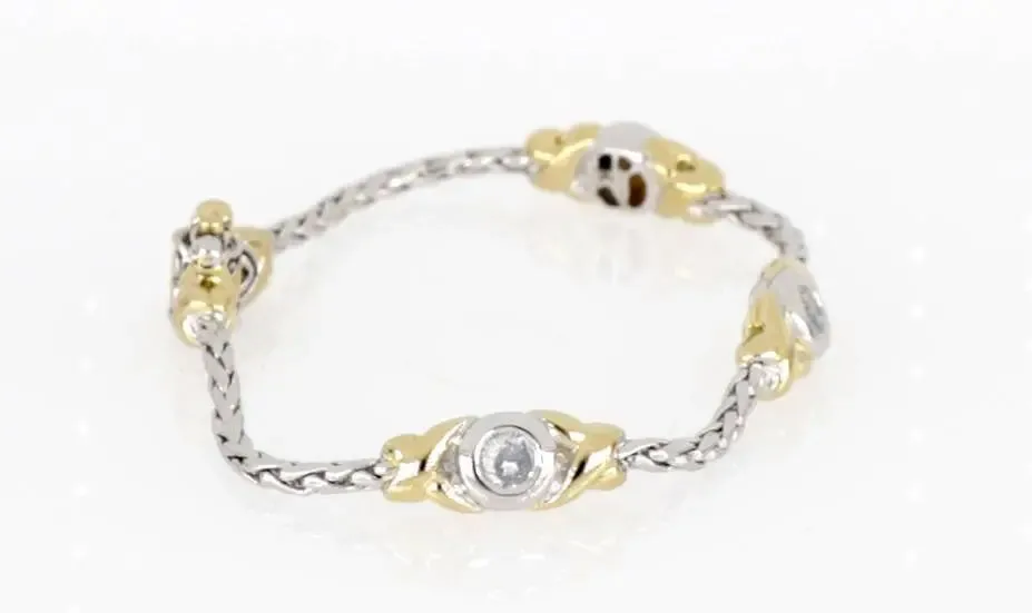 Antiqua Collection - Three Station Crystal Circle Bracelet