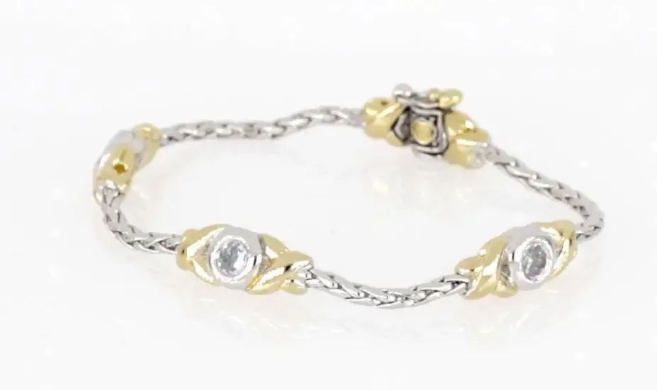 Antiqua Collection - Three Station Crystal Circle Bracelet