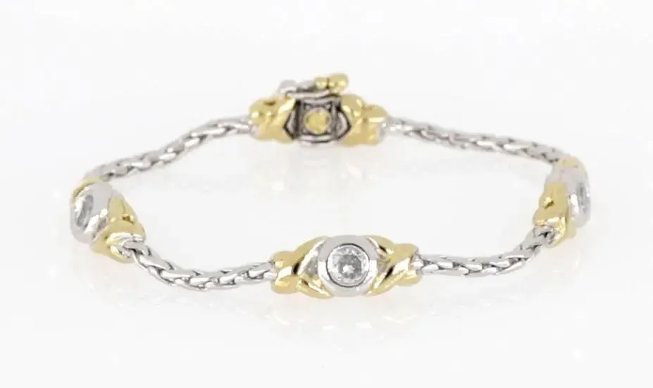 Antiqua Collection - Three Station Crystal Circle Bracelet