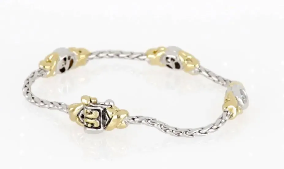 Antiqua Collection - Three Station Crystal Circle Bracelet