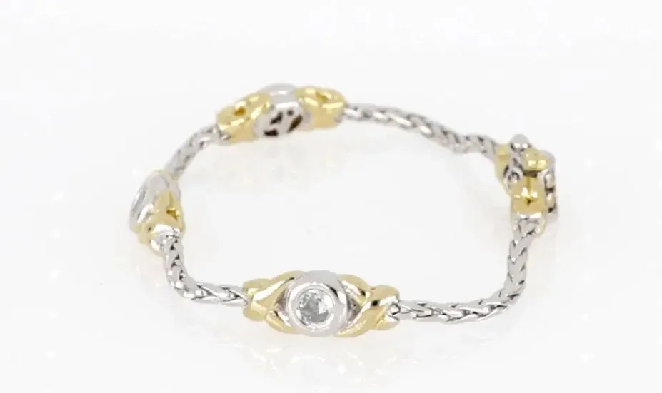 Antiqua Collection - Three Station Crystal Circle Bracelet