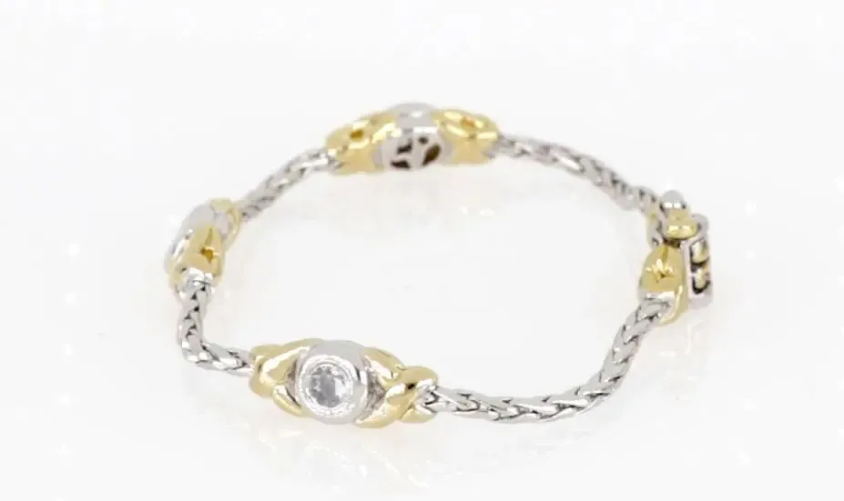 Antiqua Collection - Three Station Crystal Circle Bracelet