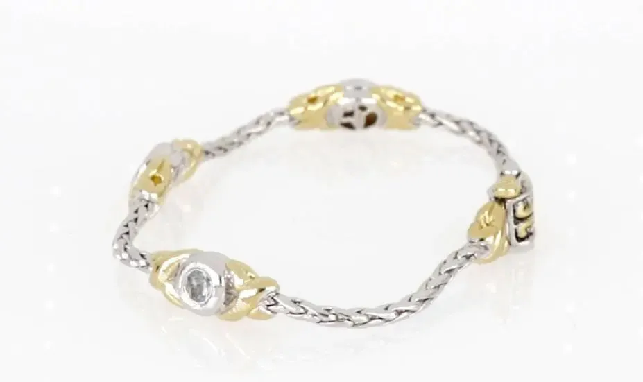 Antiqua Collection - Three Station Crystal Circle Bracelet