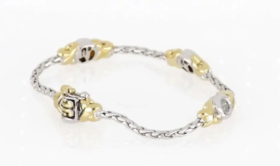 Antiqua Collection - Three Station Crystal Circle Bracelet
