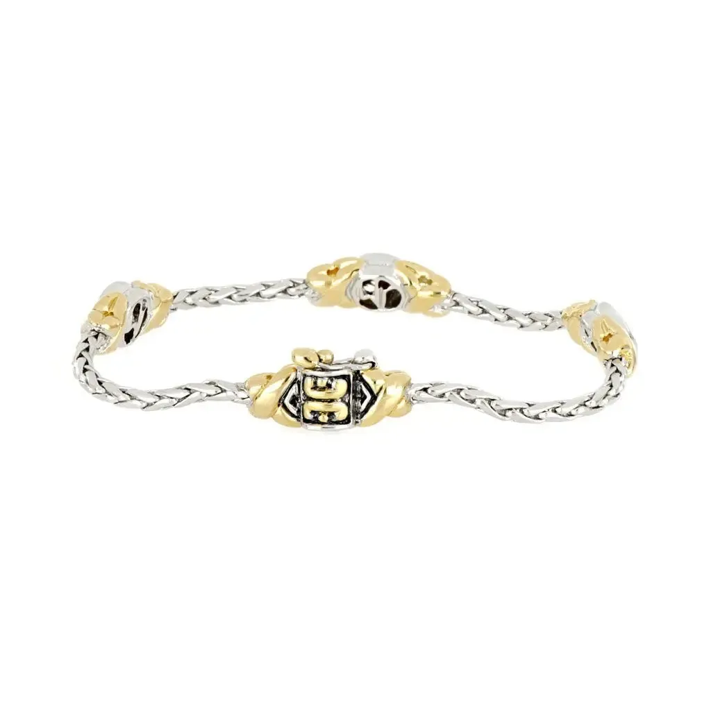 Antiqua Collection - Three Station Crystal Circle Bracelet